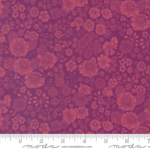 Cotton Fabric CHELSEA GARDEN LAWNS Plum 33745 20LW by Moda Fabrics