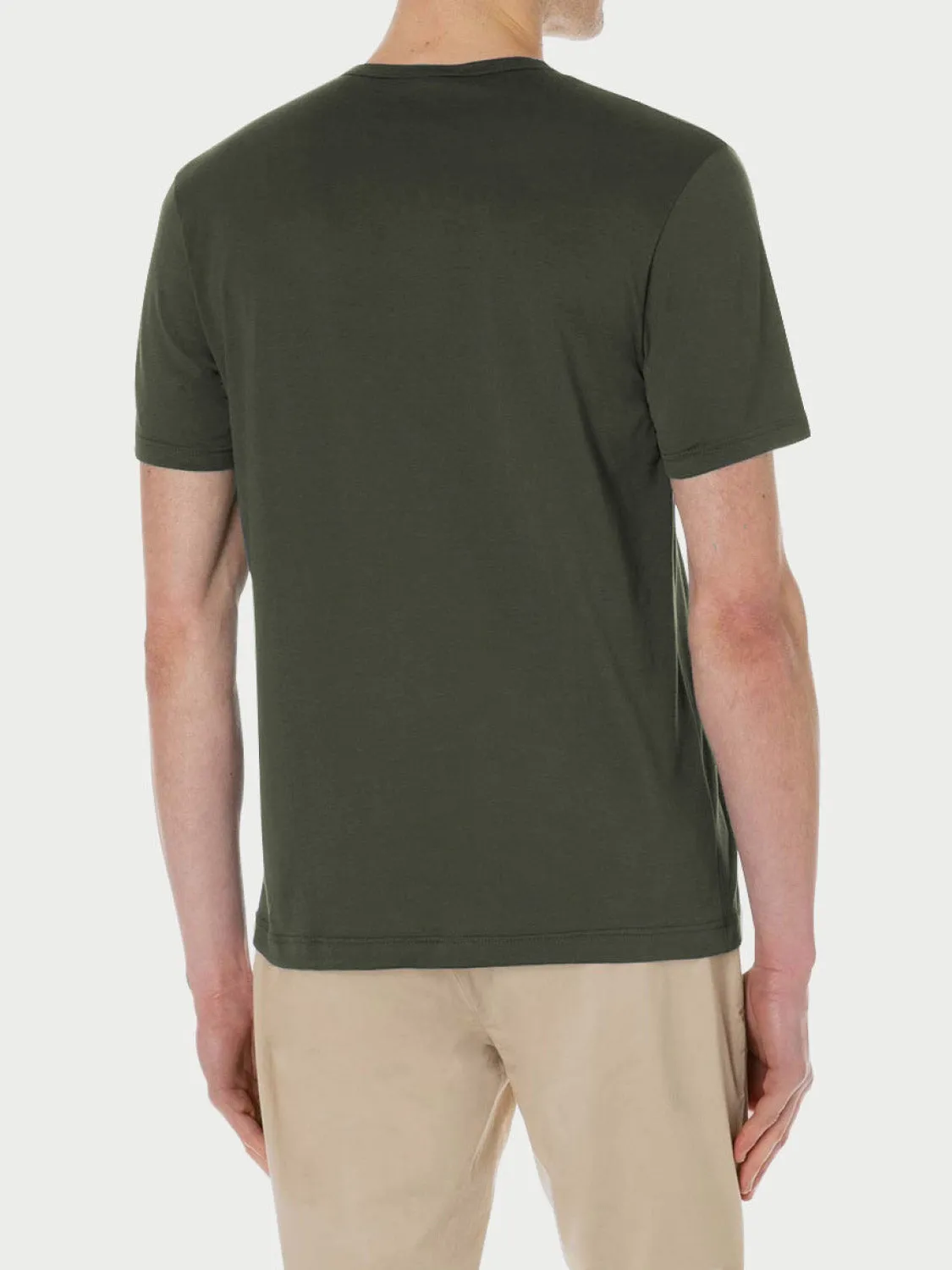 Crewneck Slim Fit Organic Cotton T-shirt Khaki