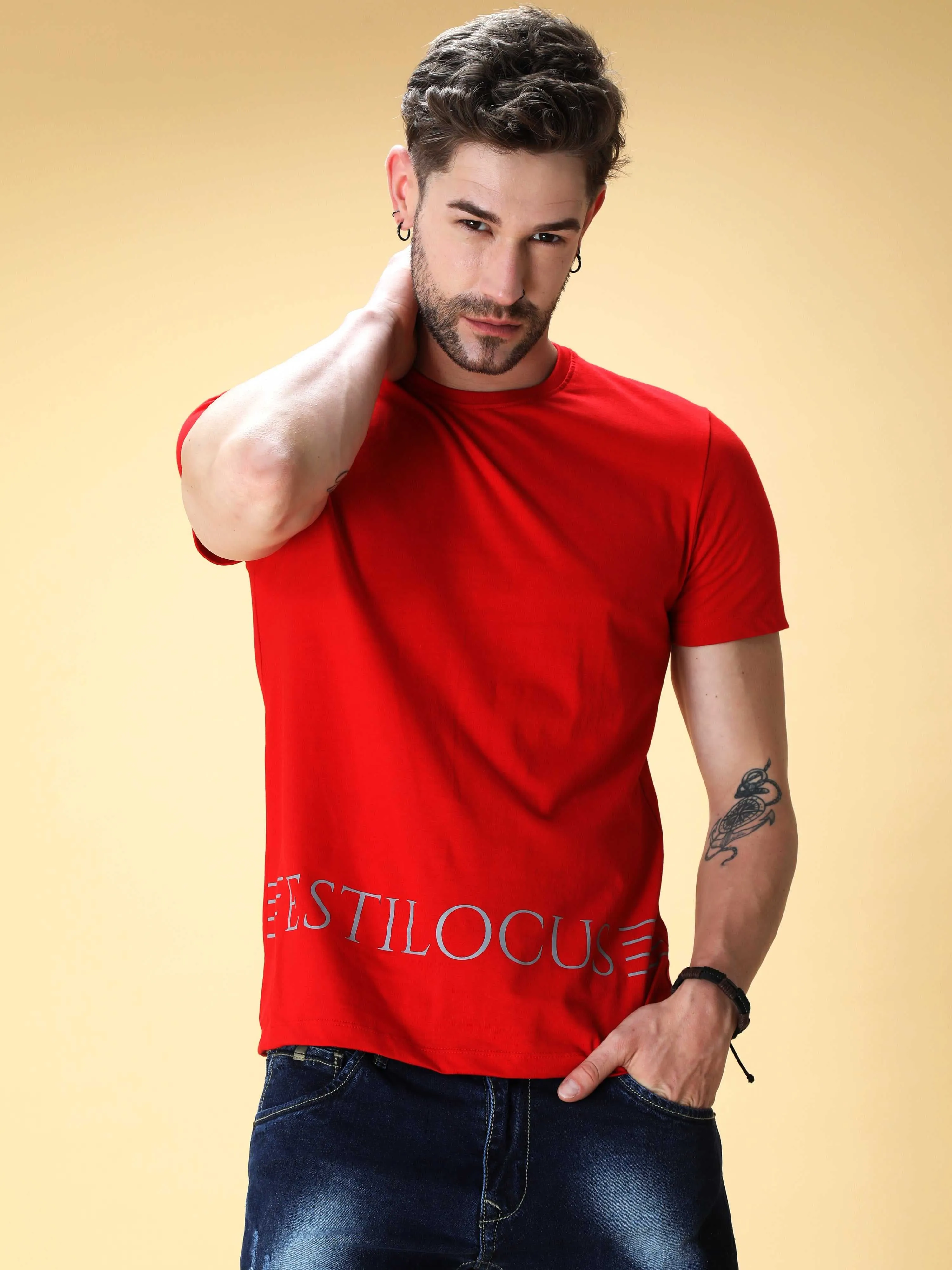 Crimson Red Crew Neck T-Shirt