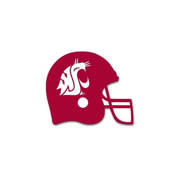 Crimson WSU Cougars Wood Helmet Magnet