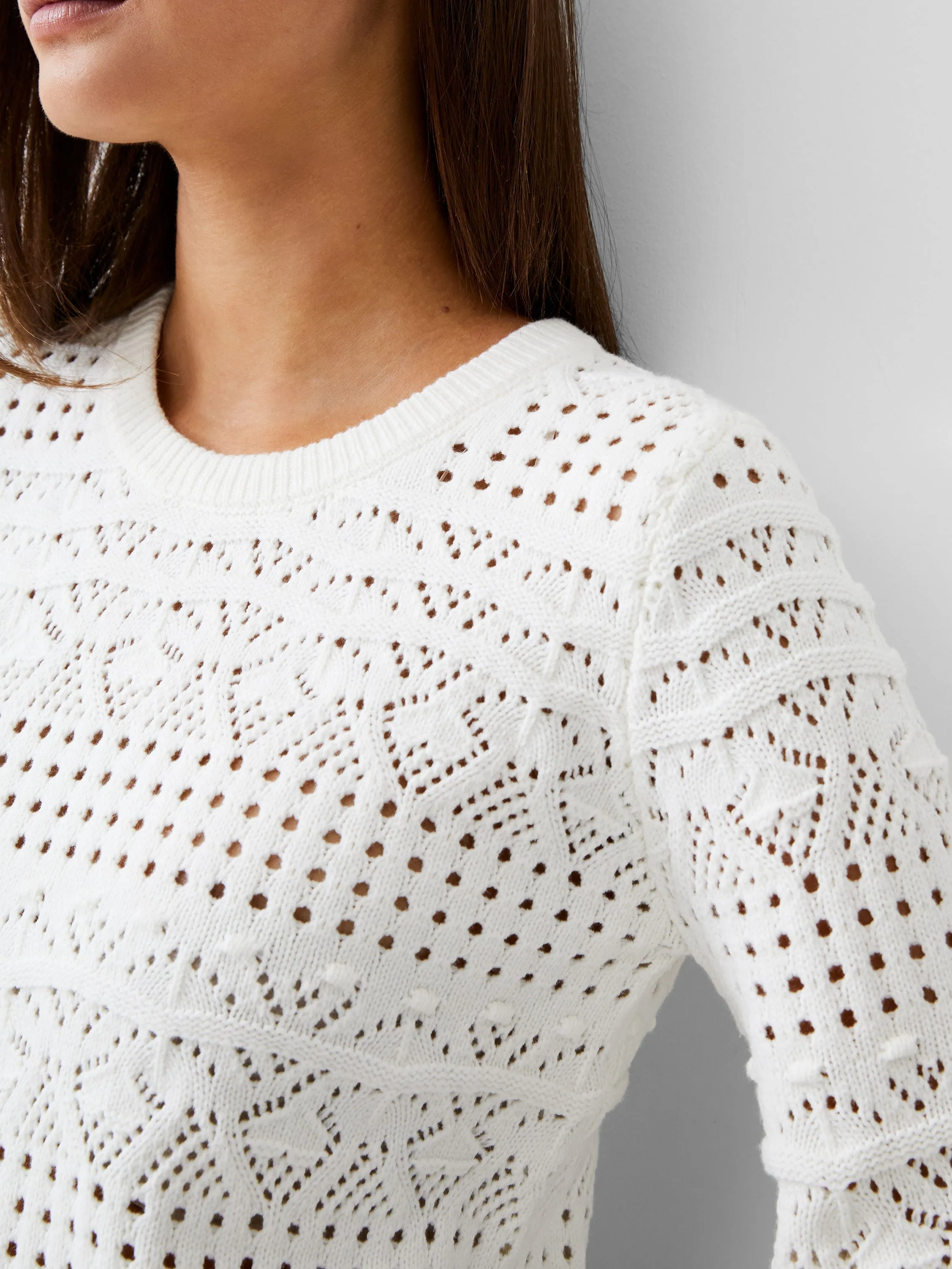 Crochet Bobble Knit Crop Jumper