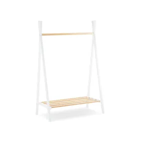 CuddleCo Nola Clothes Rail - White & Natural