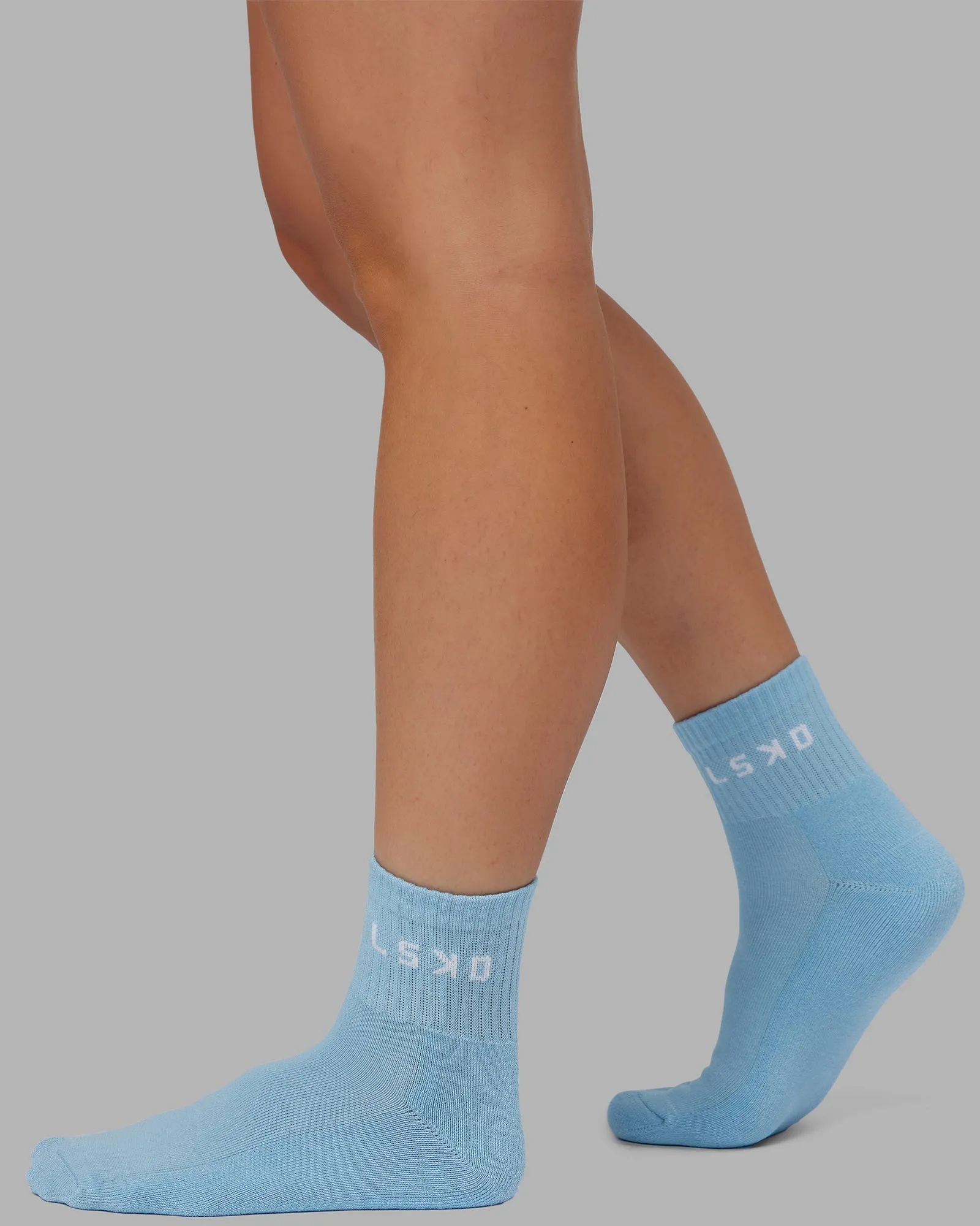 Daily 3 Pack Quarter Socks - Glacial Blue-Surf Spray-Mellow Peach