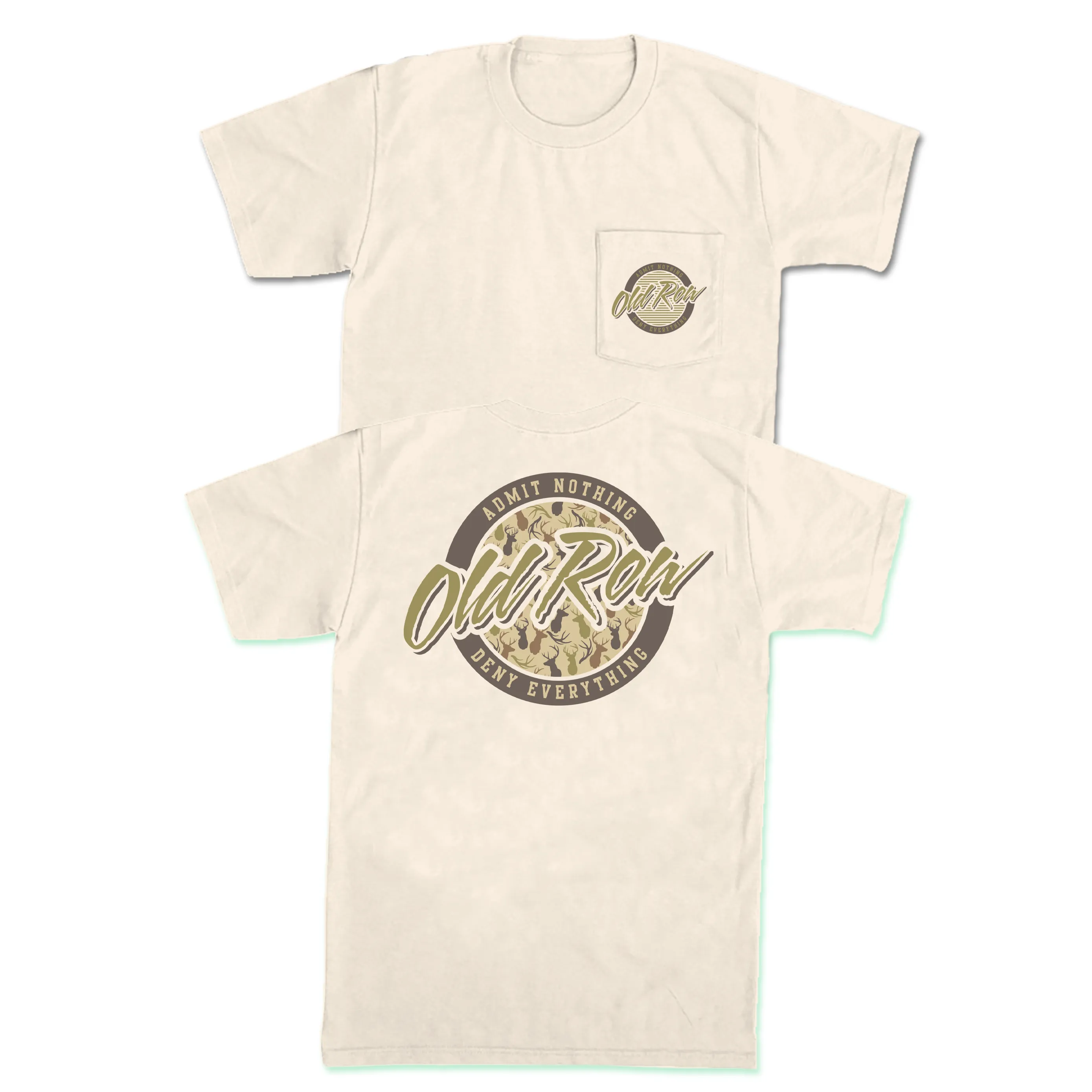 Deer Camo Circle Logo Pocket Tee