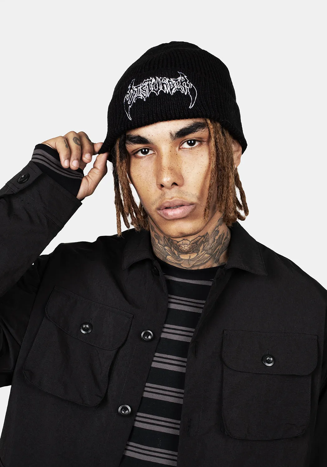 Distorted Disturbia Embroidered Beanie