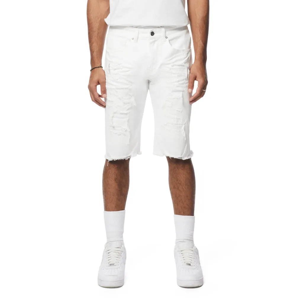 Distressed Rip & Repair Jean Shorts - White