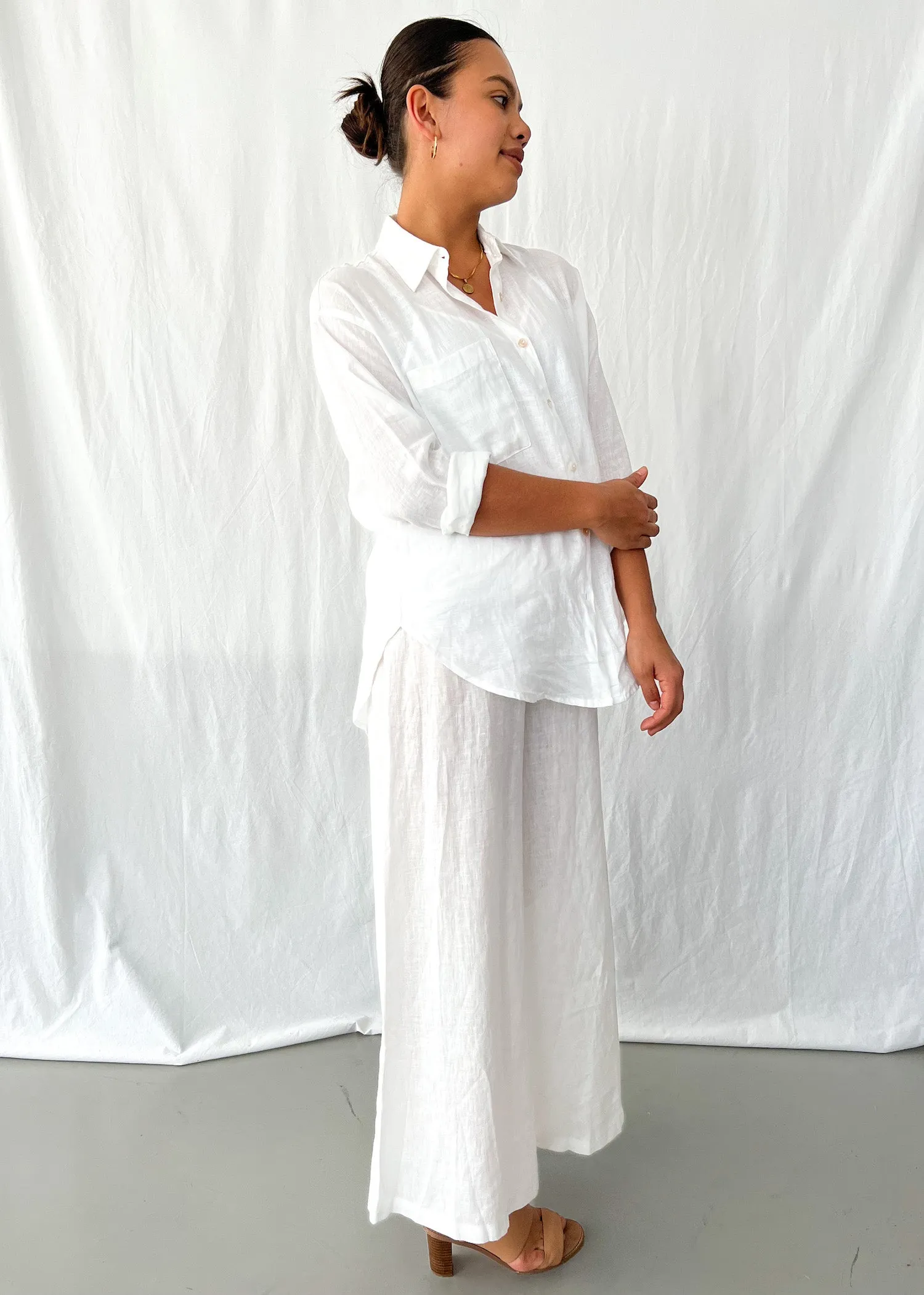 Elijah Linen Pants in White