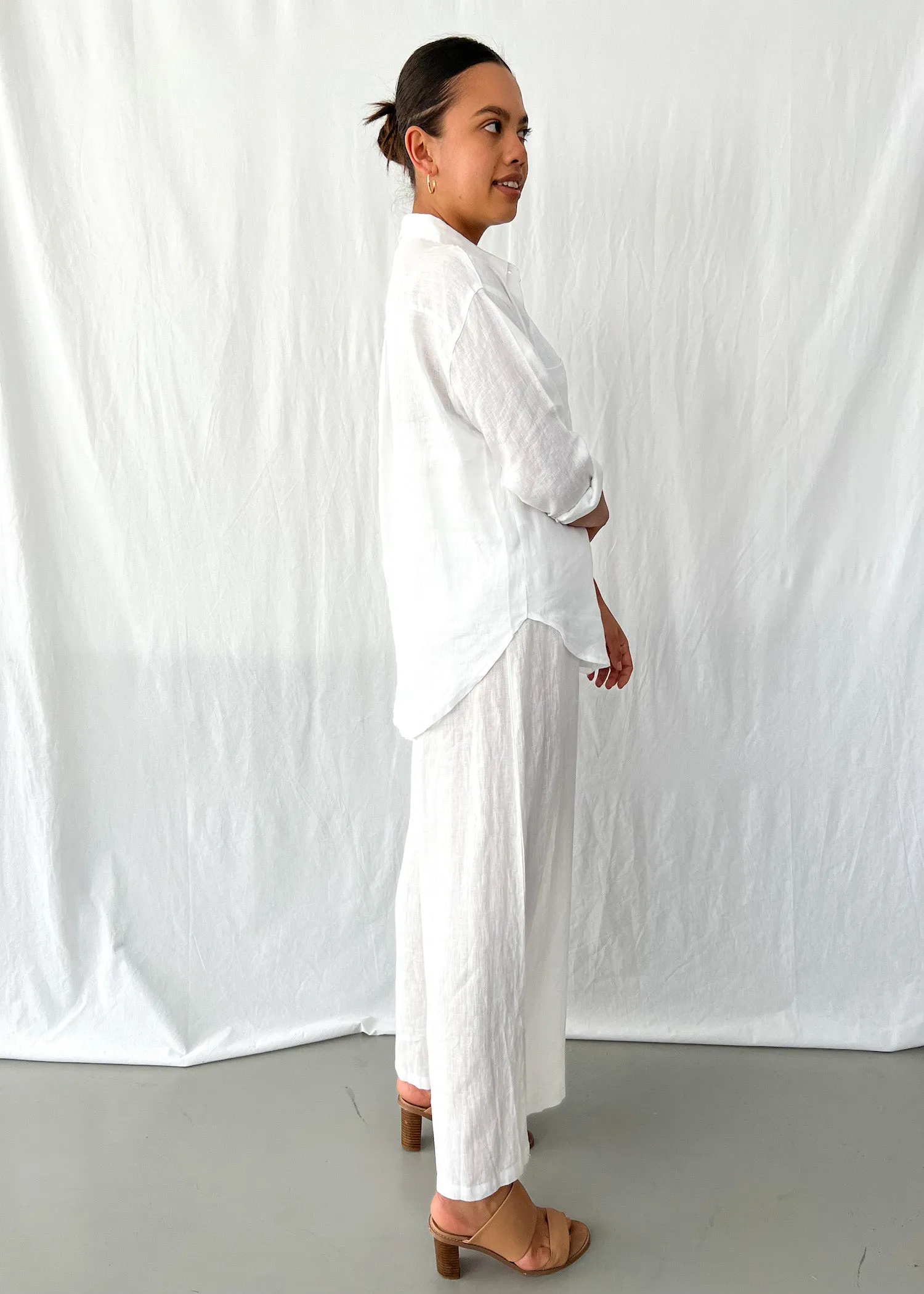 Elijah Linen Pants in White