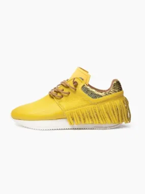 Esseutesse Leather Fringe Sneaker - Limoncello