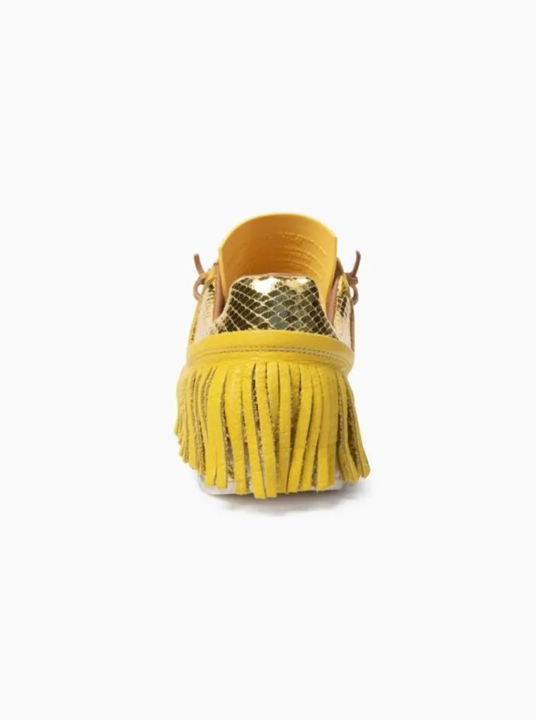 Esseutesse Leather Fringe Sneaker - Limoncello