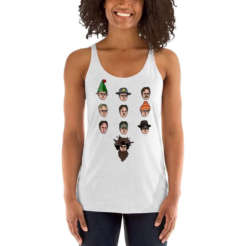 Faces of Dwight Women's Racerback Tank