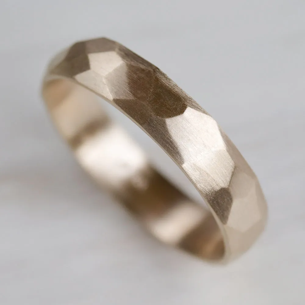 Faceted Wedding Band •