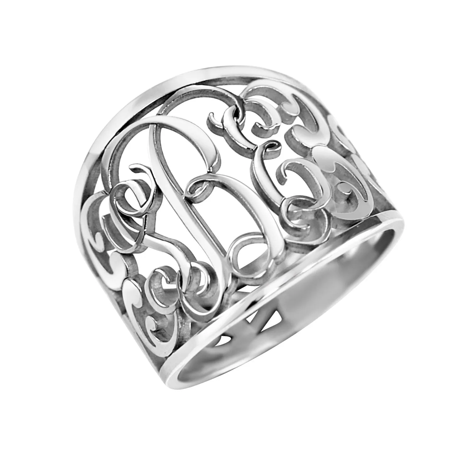 Fancy Decorated Monogram Ring