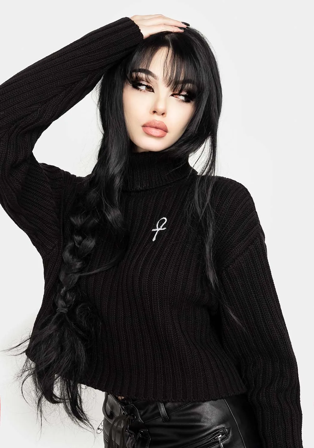 Fate Funnel-Neck Crop Jumper