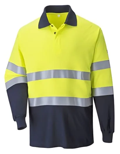 Flame Retardant inherent Anti Static Hi-Vis FRAS 2-Tone Polo Shirt Portwest FR74