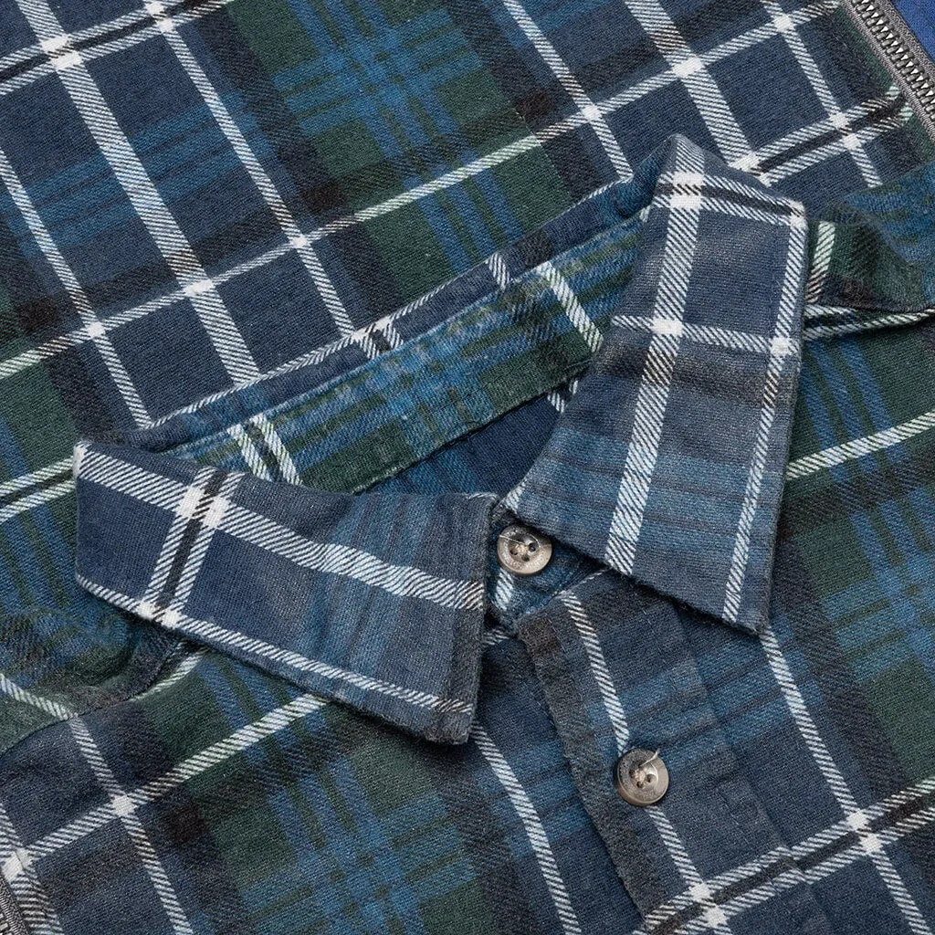 Flannel Shirt 7 Cuts Zipped Wide Reflection Shirt - Assorted