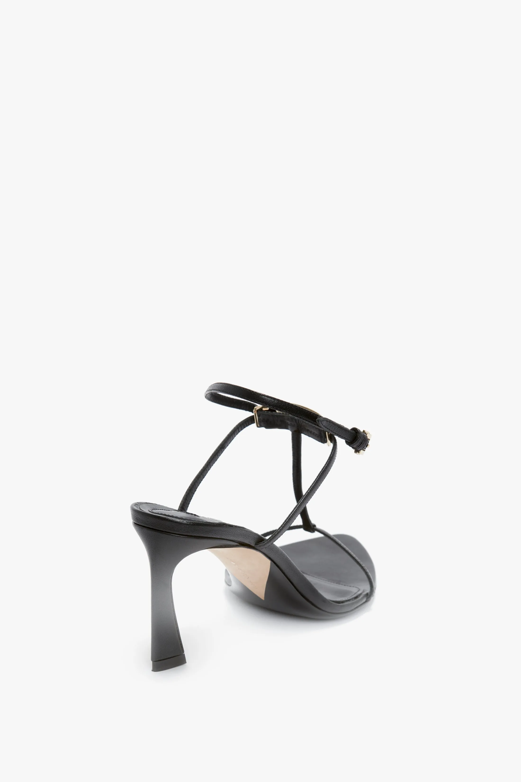 Frame Detail Sandal In Black Leather