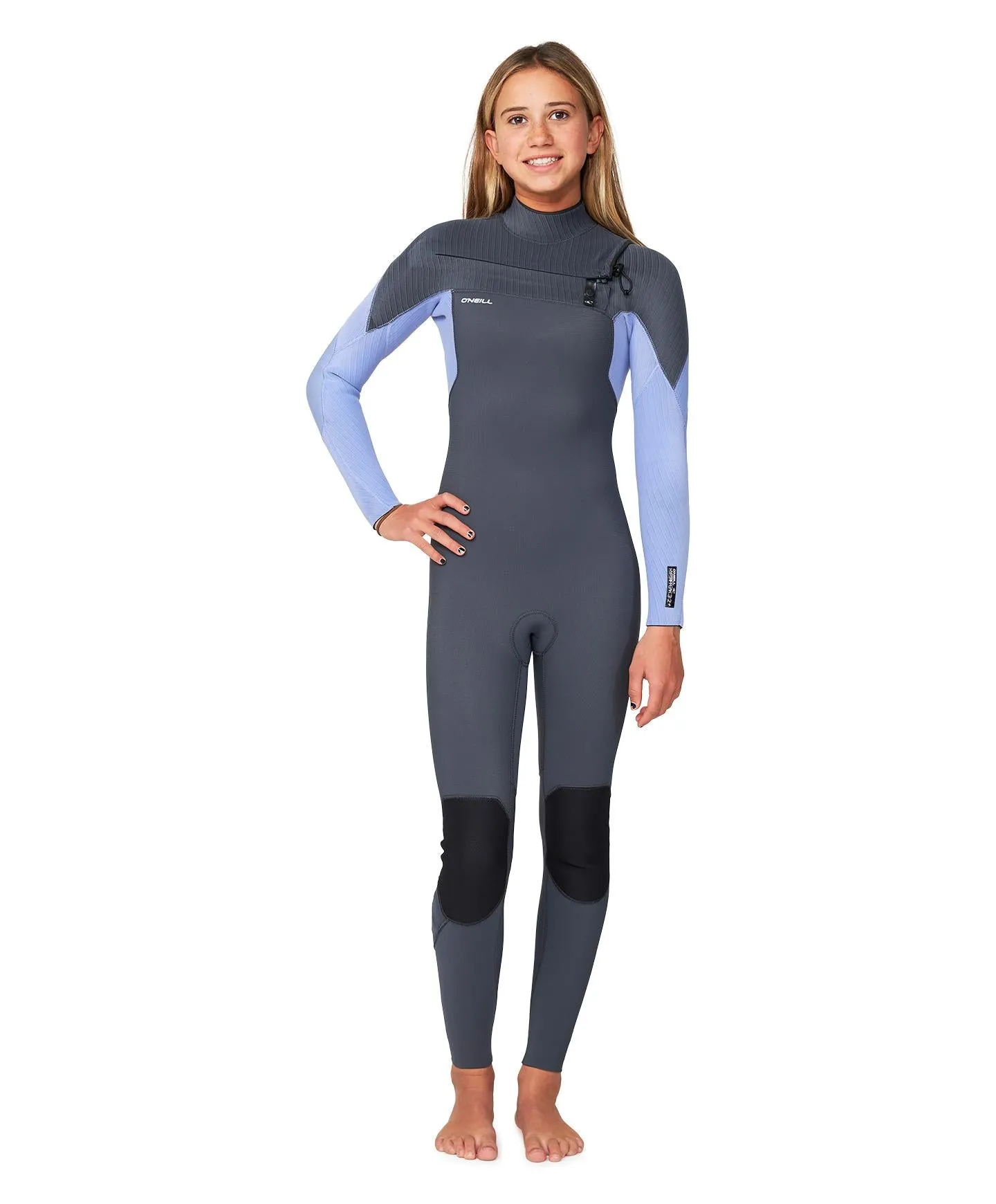 Girl's HyperFreak 3/2  Steamer Chest Zip Wetsuit - Periwinkle