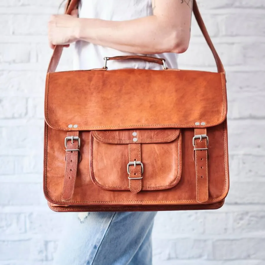 Grande Satchel with Front Pocket and Handle