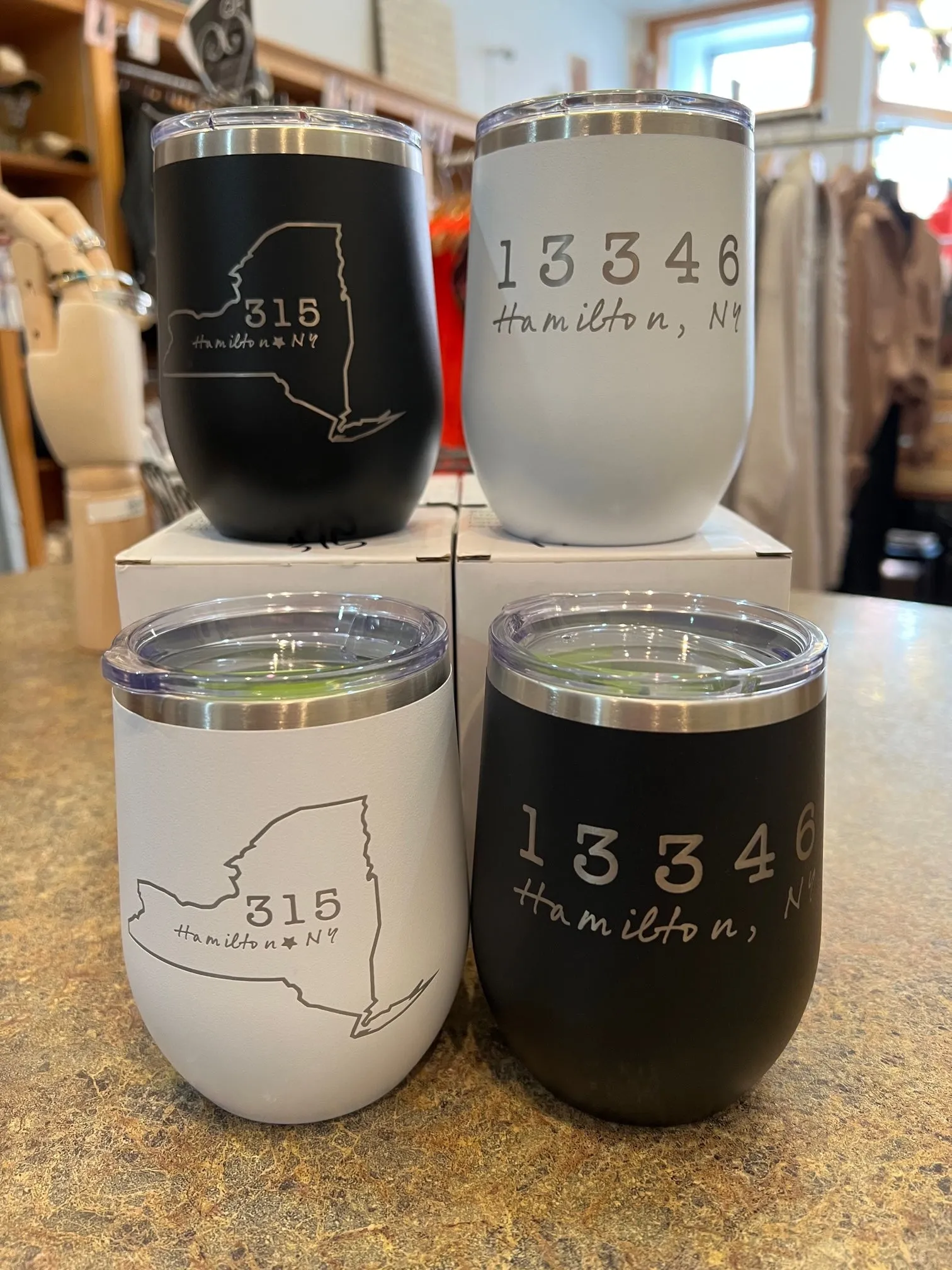 Hamilton NY 13346 Zip Code Wine Tumblers drinkware