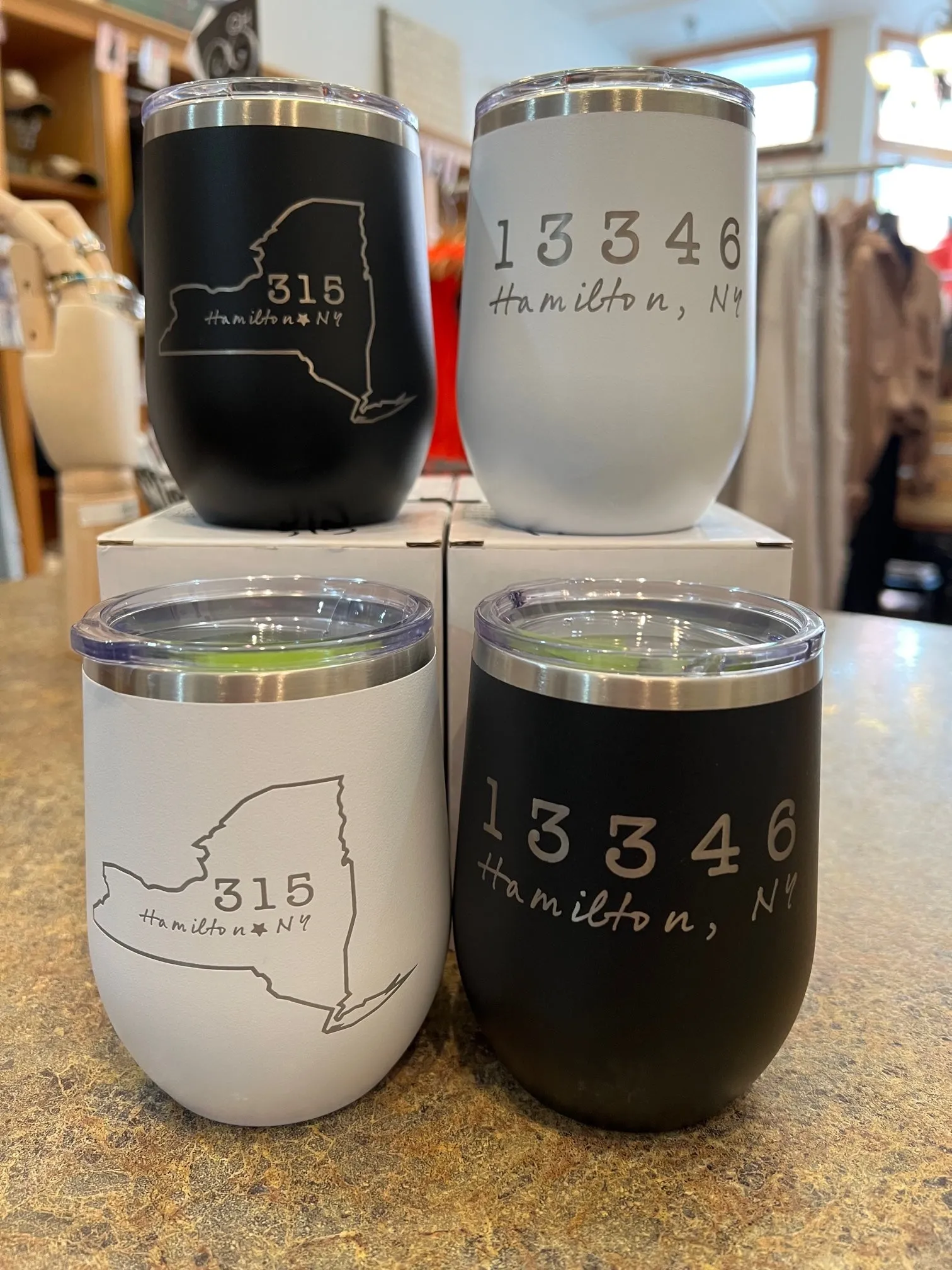 Hamilton NY 13346 Zip Code Wine Tumblers drinkware