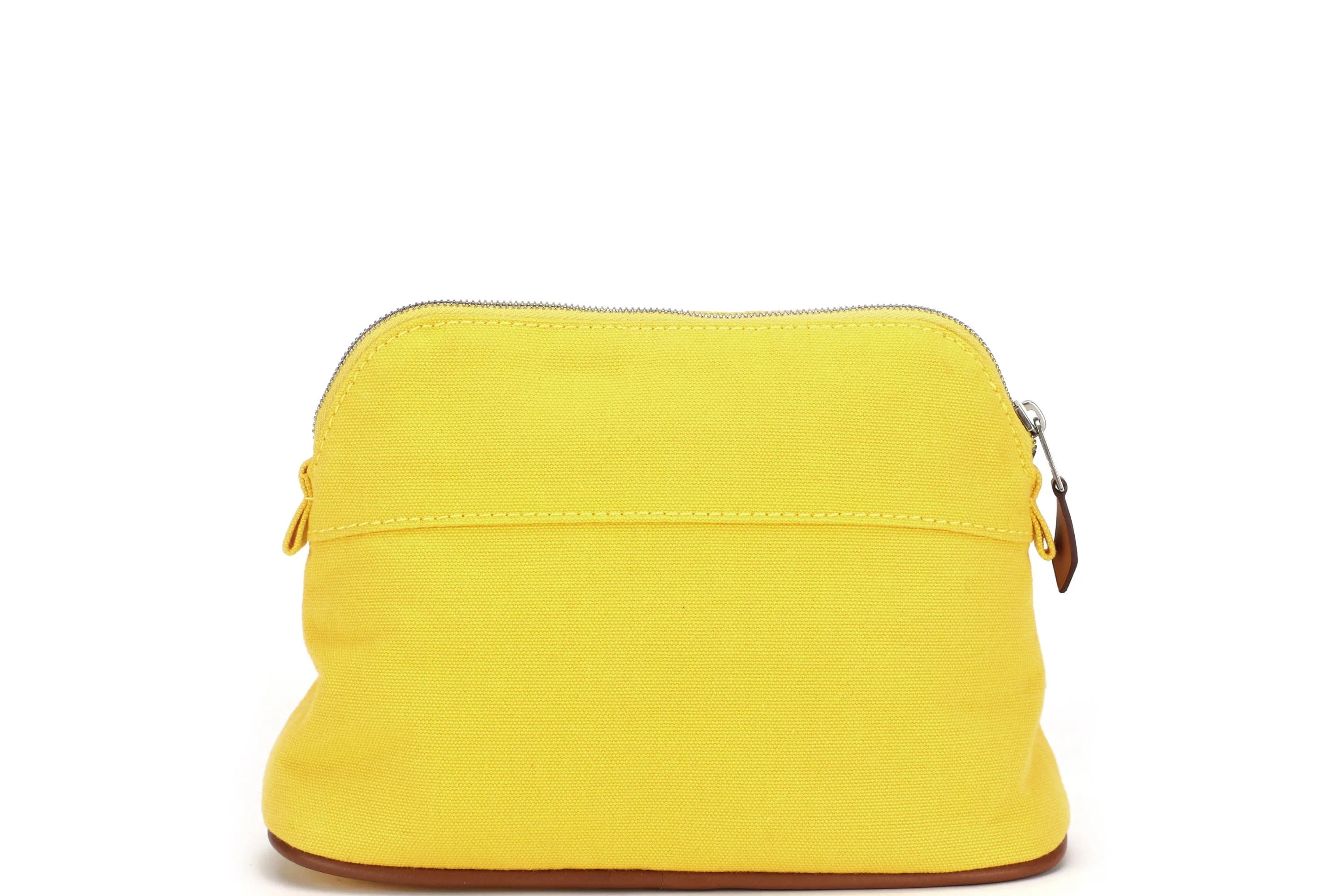 HERMES BOLIDE MINI BAG COTTON YELLOW SILVER HARDWARE, NO DUST COVER