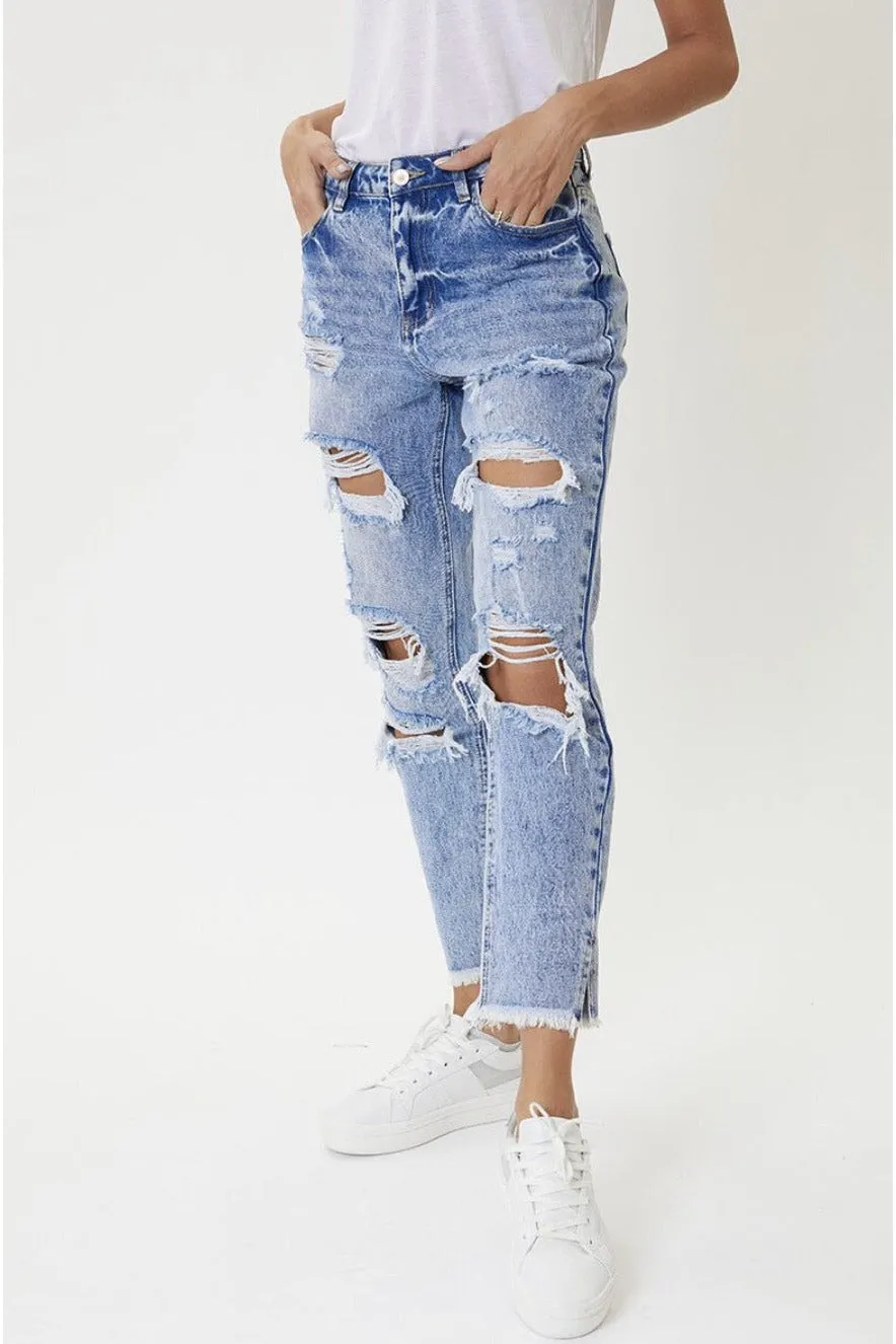 High Rise Mom Jean Light