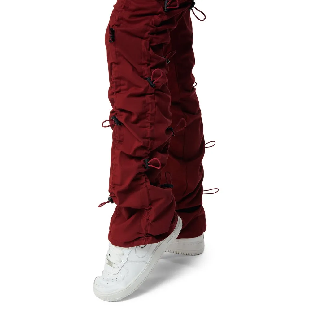 High Rise Multi Bungee Stacked Twill Pants - True Red