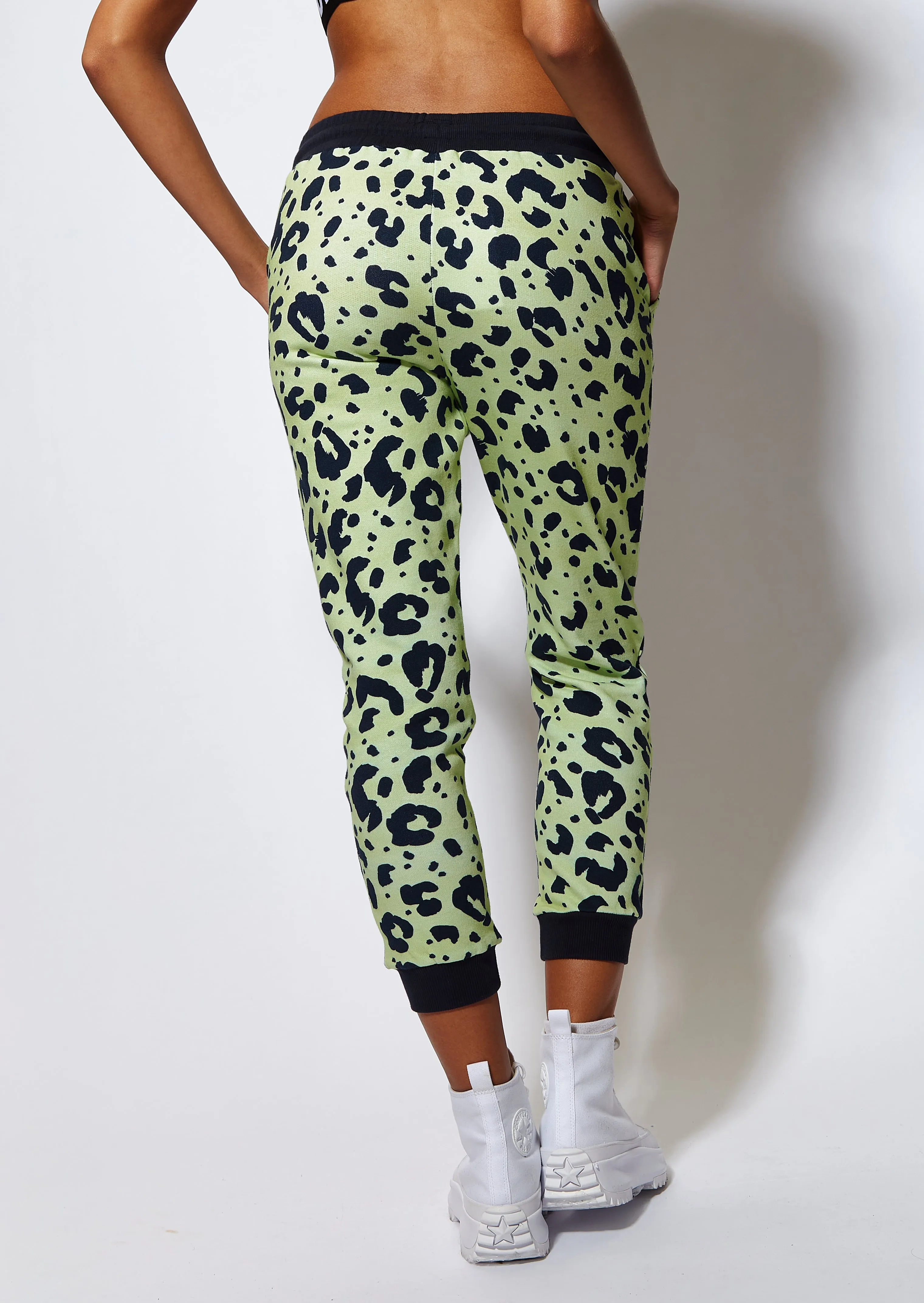 House of Holland Animal Print Jogger in Mint