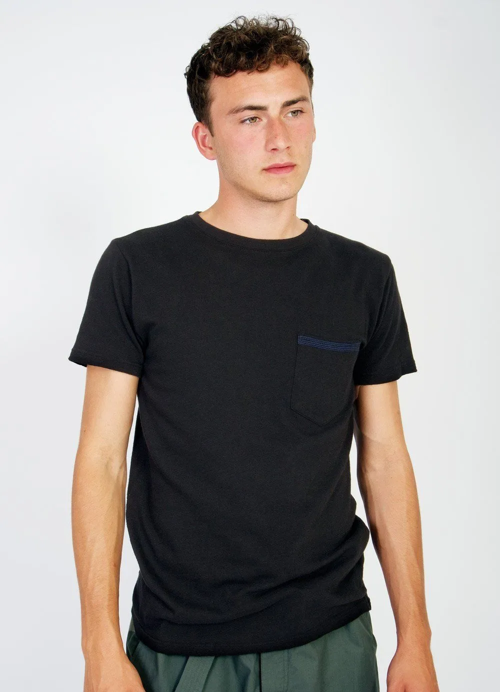 JAMES | Slub Yarn Pocket T| Black