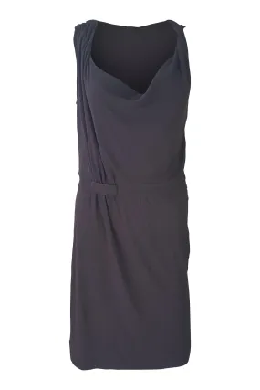 JOSEPH Alina Draped Vicose Brown Sleeveless Dress (IT 40)