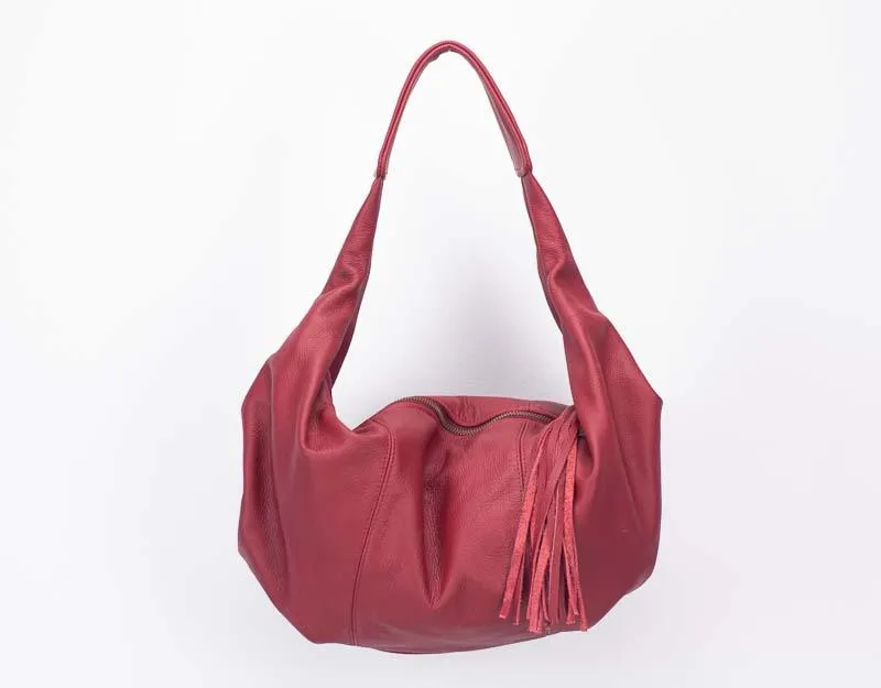 Kallia mini bag - Deep red leather