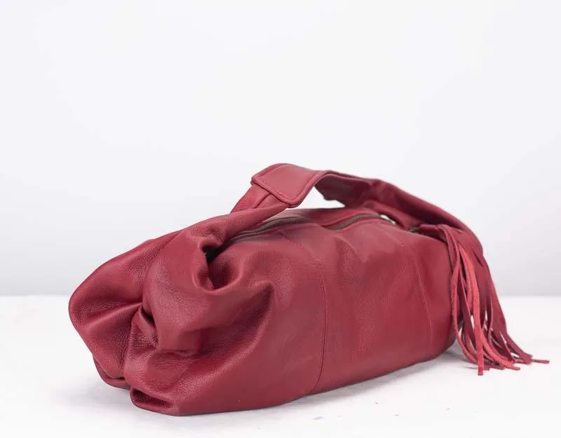 Kallia mini bag - Deep red leather