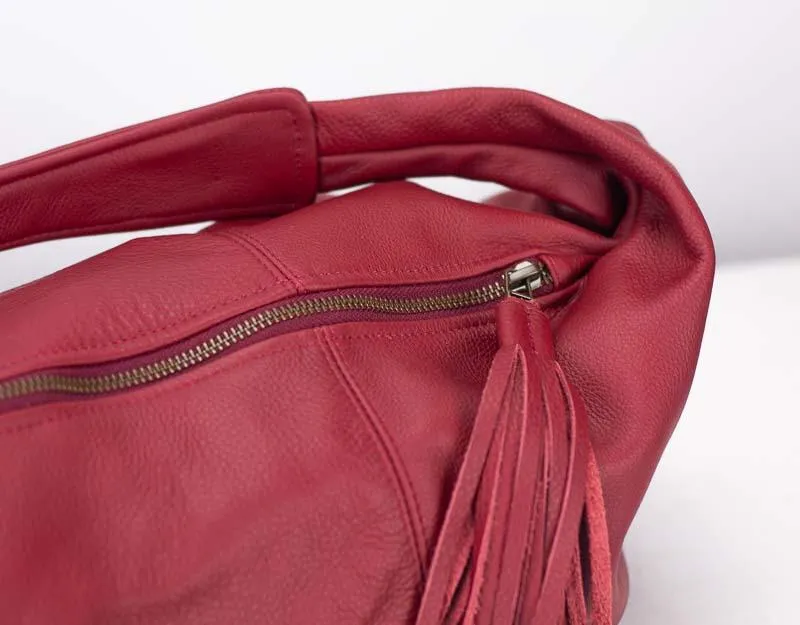 Kallia mini bag - Deep red leather