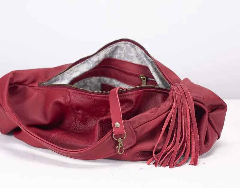 Kallia mini bag - Deep red leather