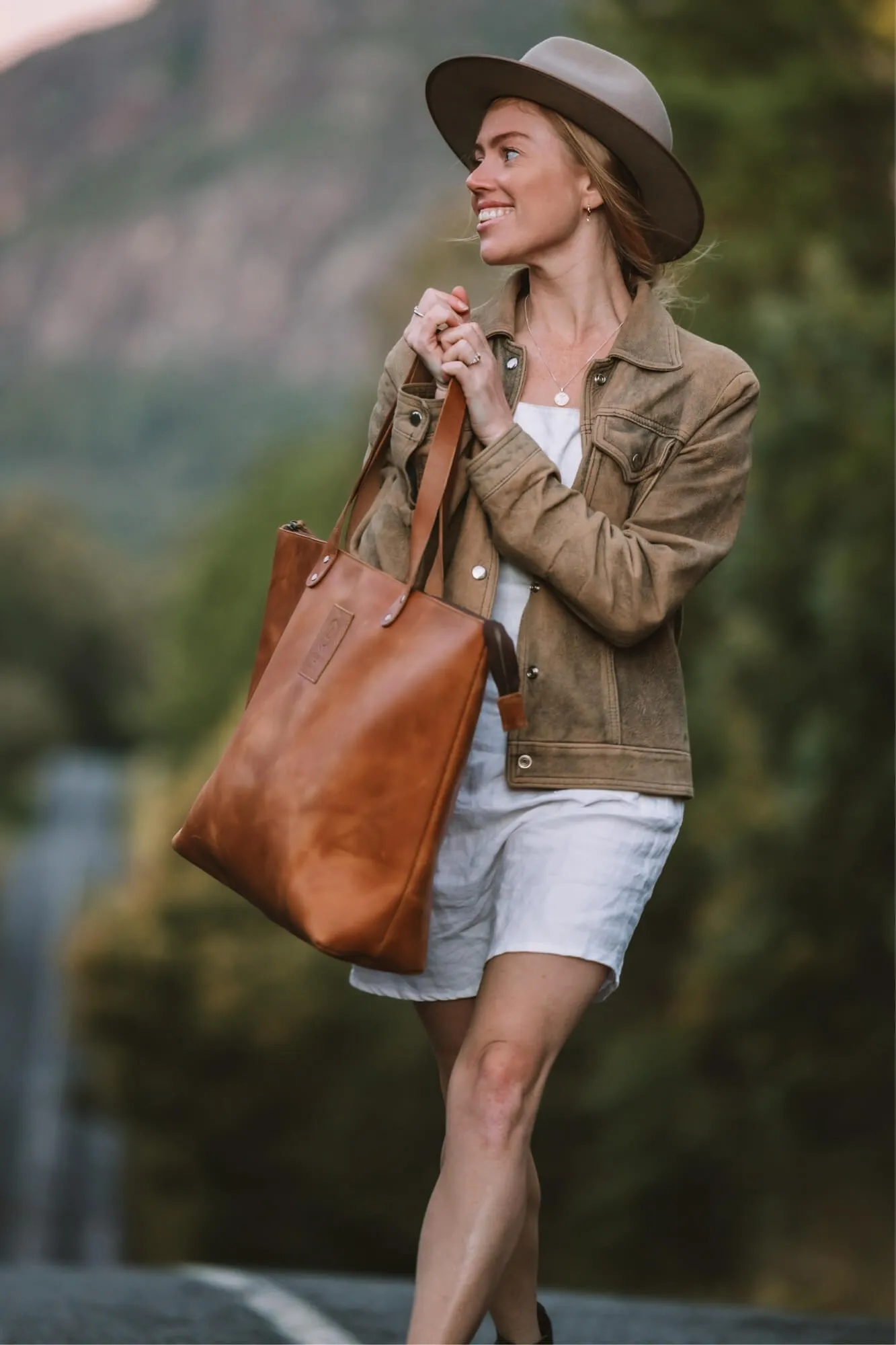 Kelki Light Tan Leather Tote Bag