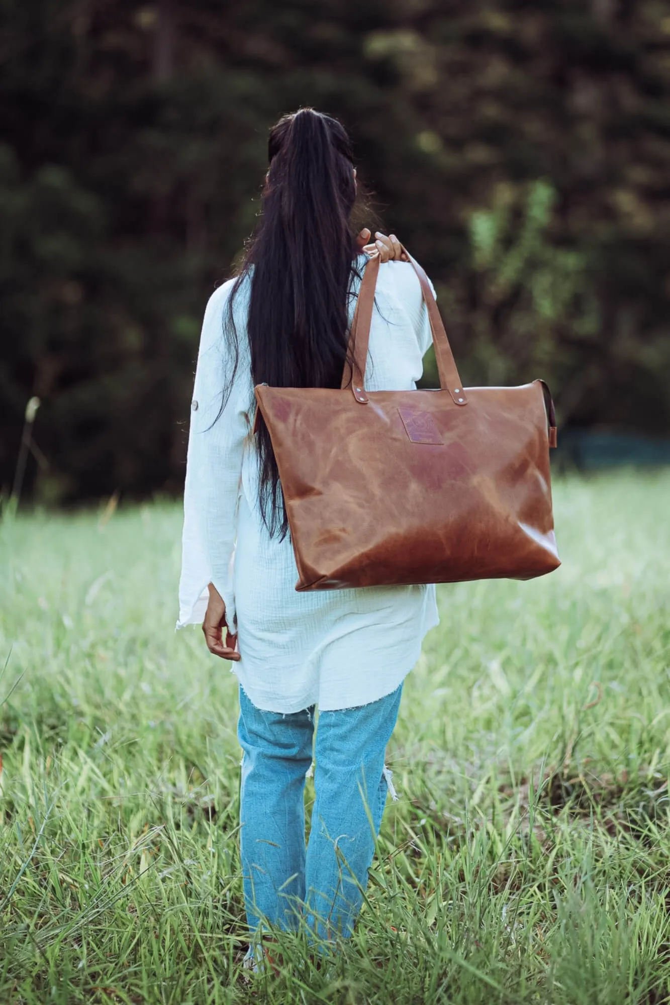 Kelki Light Tan Leather Tote Bag