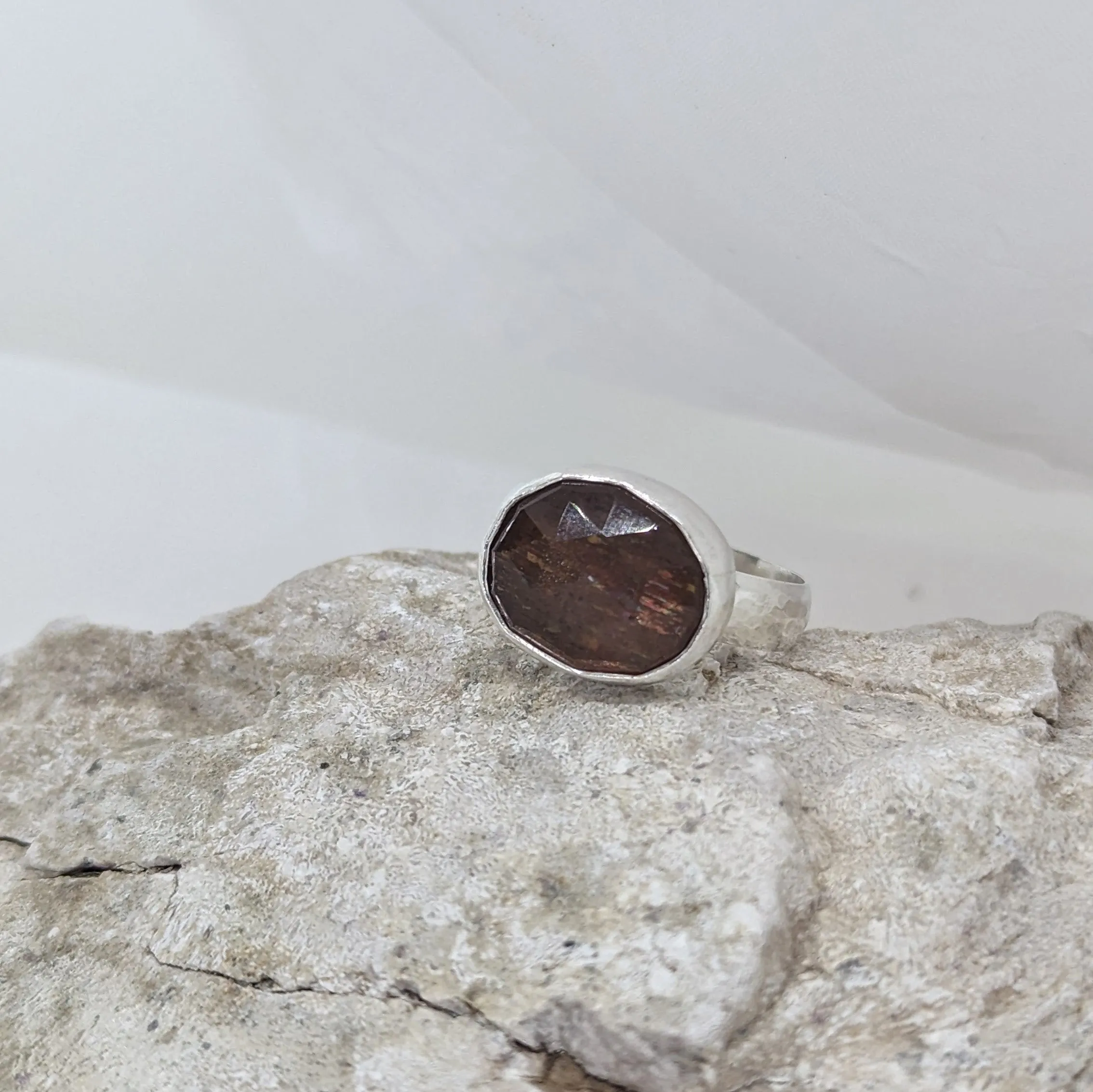 Large Brown Moonstone Ring