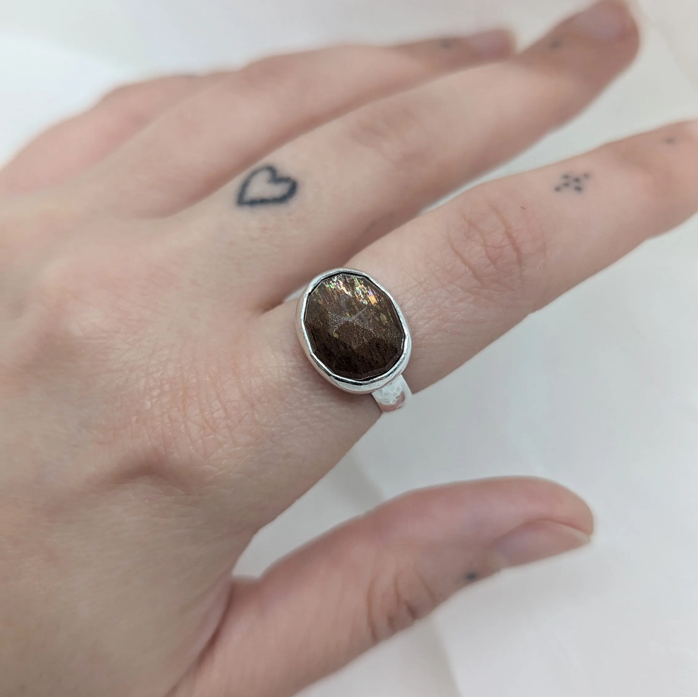 Large Brown Moonstone Ring