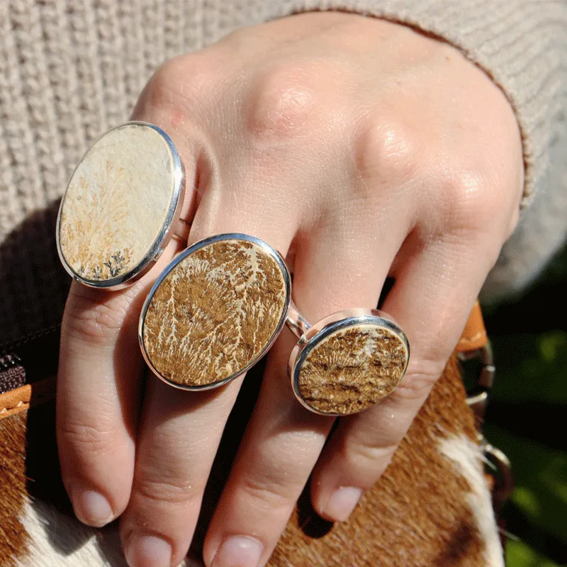 Leaf Jasper Oval Ring F