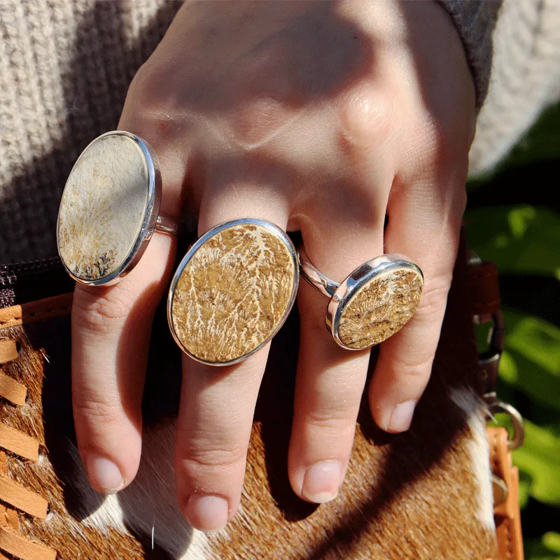 Leaf Jasper Oval Ring F