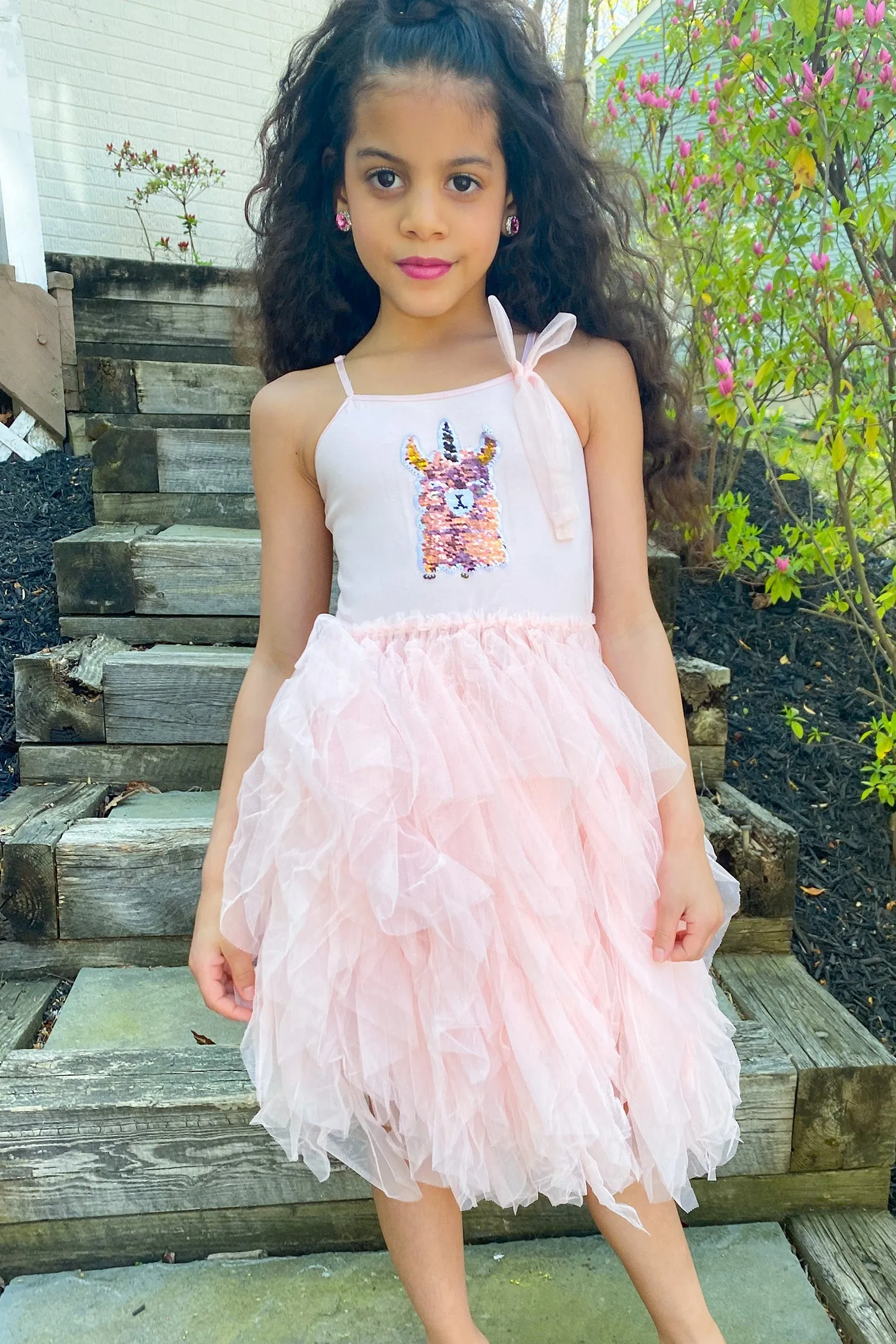 Llama-corn Flip Sequin Tutu Girls Dress