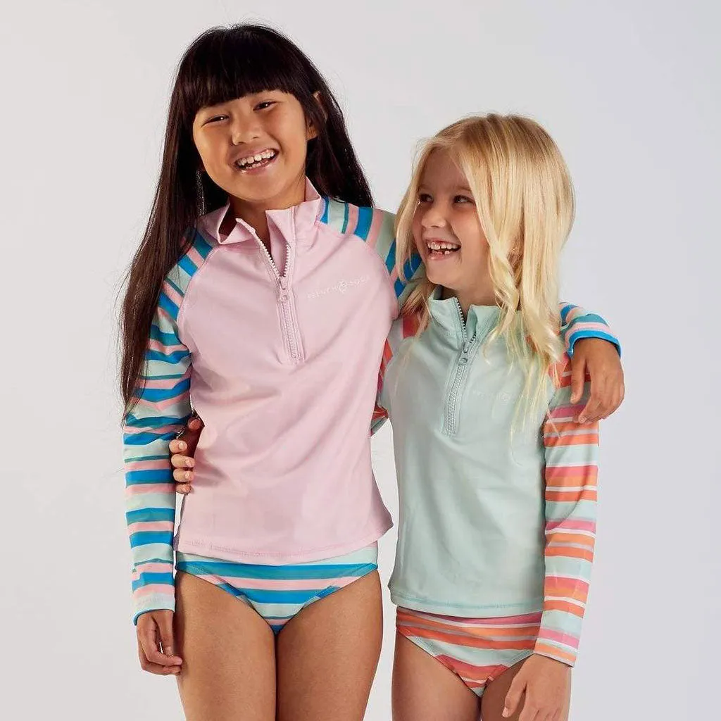 Long Sleeve Swim Rash & Bikini Set  - Green Size 1-3