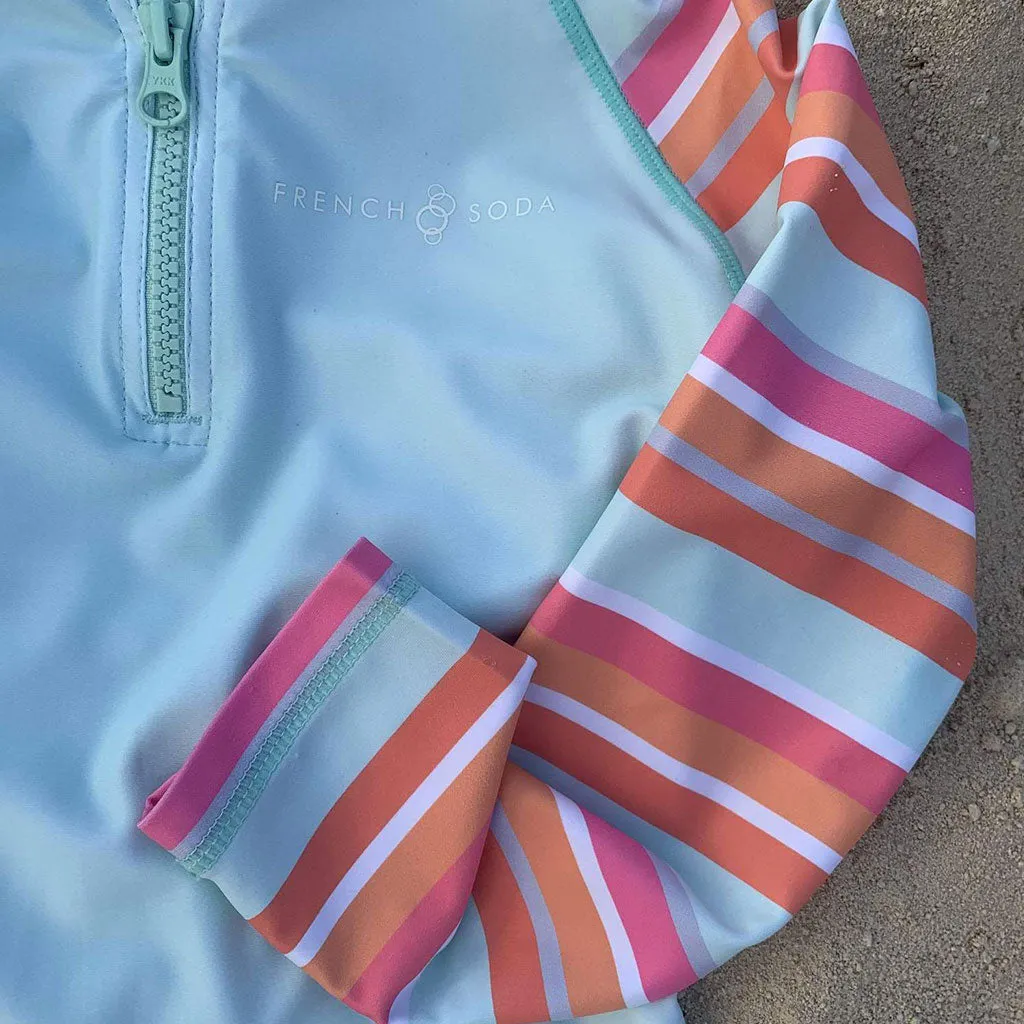 Long Sleeve Swim Rash & Bikini Set  - Green Size 1-3