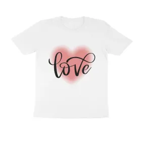 Love Typography Print Half Sleeves Cotton T-shirt for Men