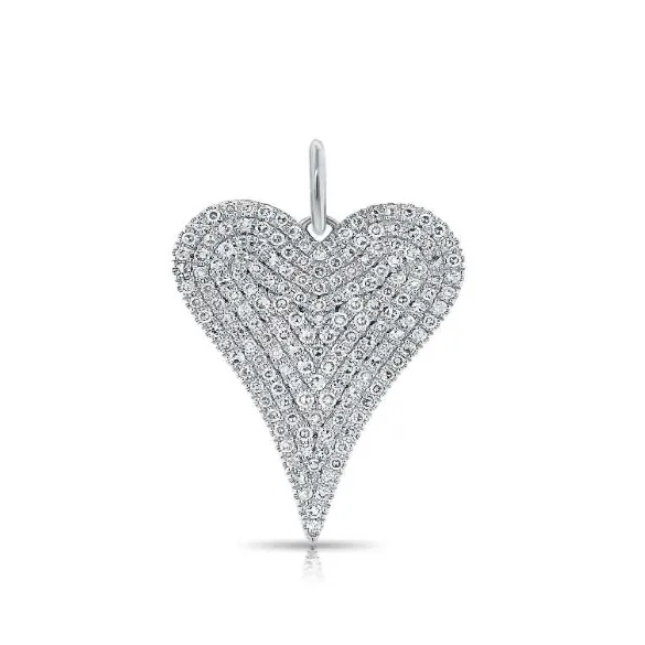 Medium Elongated Diamond Heart Charm