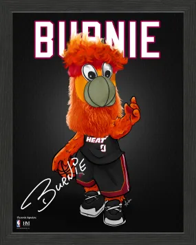 Miami HEAT Burnie Caricature 12" x 15" Framed Photo