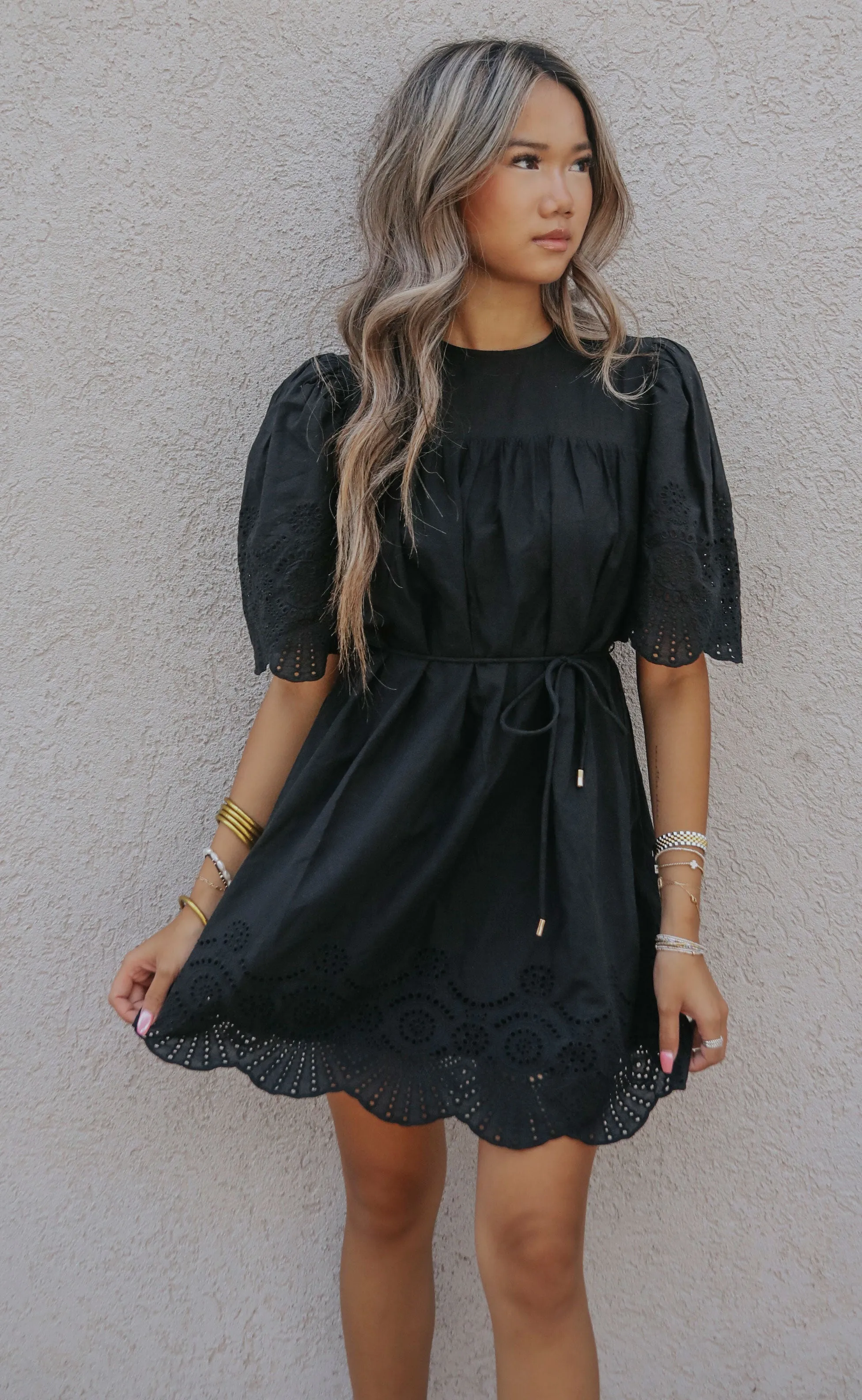 minkpink: starling shift mini dress - black