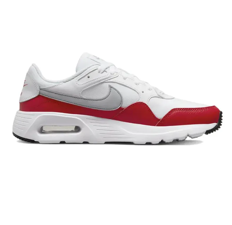 Nike Men's Air Max SC Shoes - White / University Red / Black / Wolf Grey