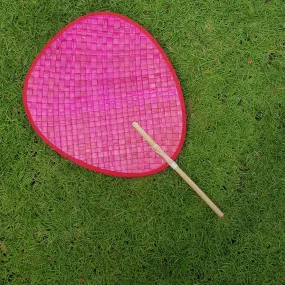 Oval Pandan Fan (Fuschia)